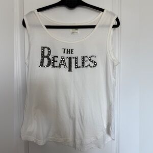 The Beatles White Graphic Tank Top Size S/M